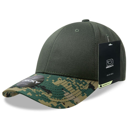 Decky 217 Structured Camouflage Hats Low Profile 6 Panel Curved Bill Caps