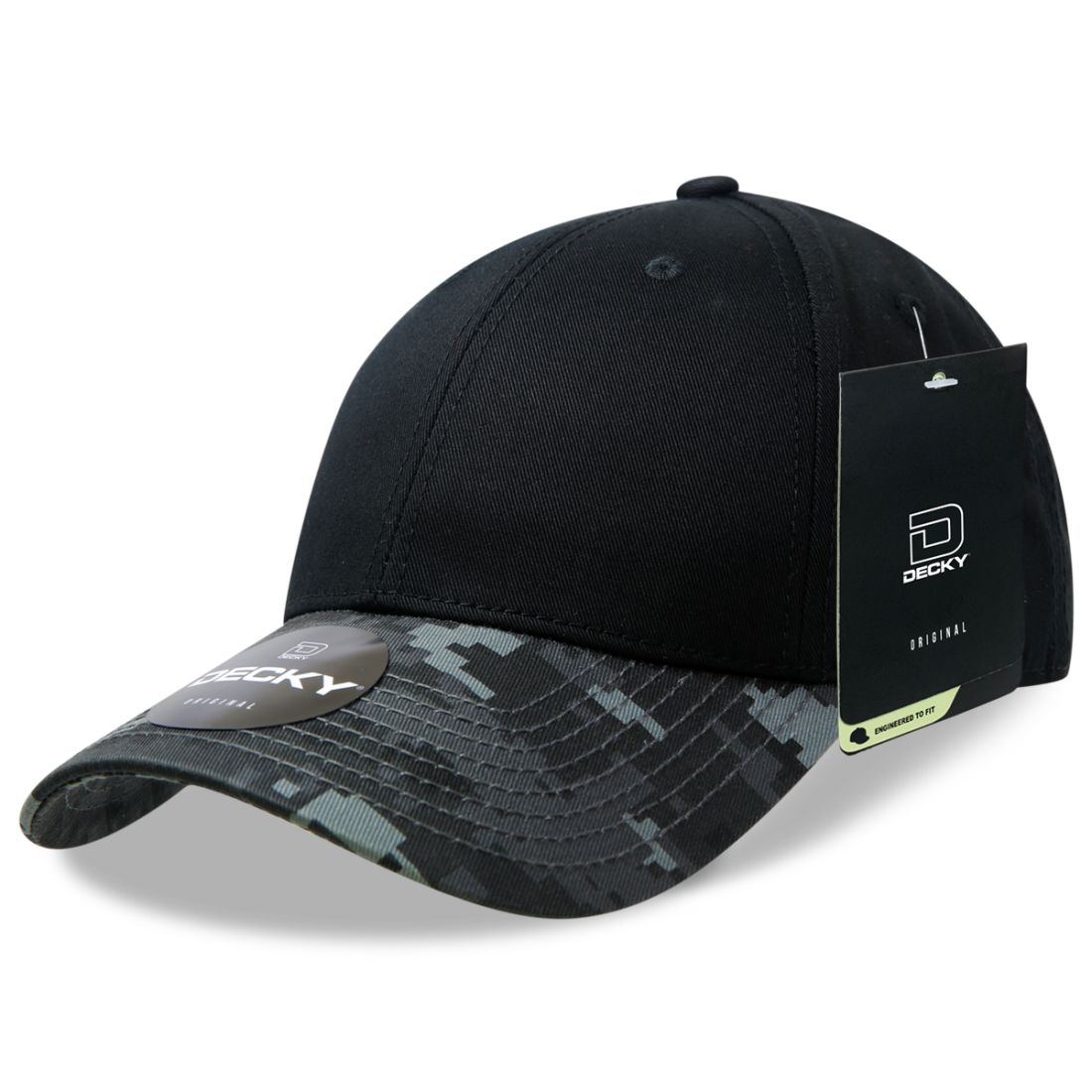Decky 217 Structured Camouflage Hats Low Profile 6 Panel Curved Bill Caps