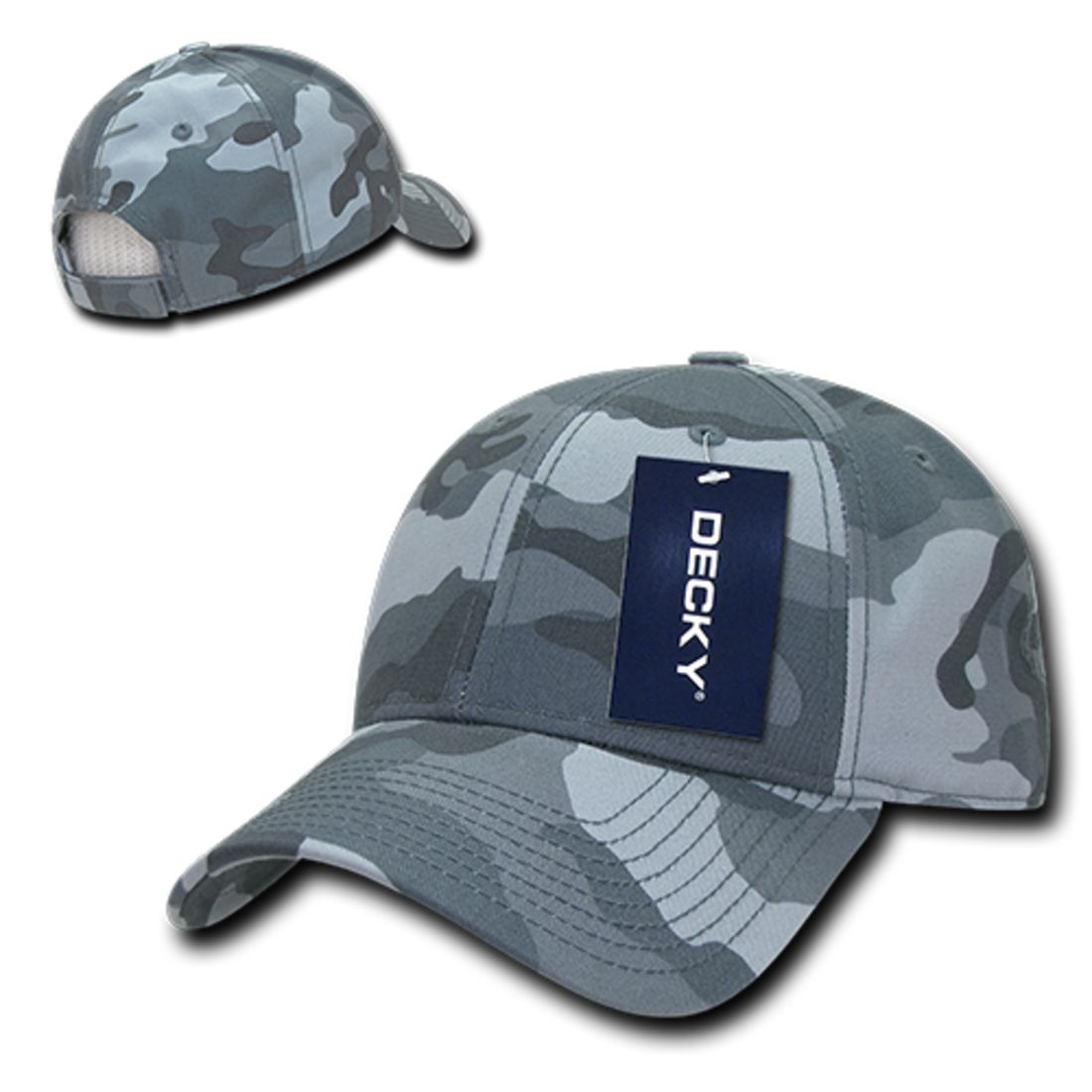 Decky 217 Structured Camouflage Hats Low Profile 6 Panel Curved Bill Caps