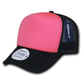 Decky 220 Two Tone Neon Foam Mesh Trucker Hats 5 Panel Curved Bill Baseball Caps Wholesale