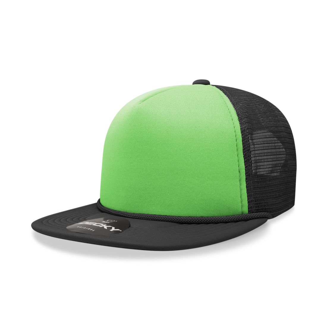 Decky 222 Blank Two Tone Neon Foam Trucker Hats 5 Panel Flat Bill Caps Arclight Wholesale