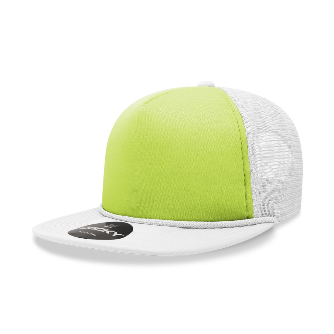 Decky 222 Blank Two Tone Neon Foam Trucker Hats Panel Flat Bill