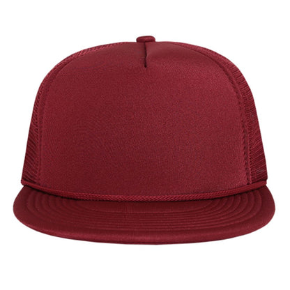 Decky 223 Solid Foam Trucker Hats High Profile 5 Panel Flat Bill Caps Blank Wholesale