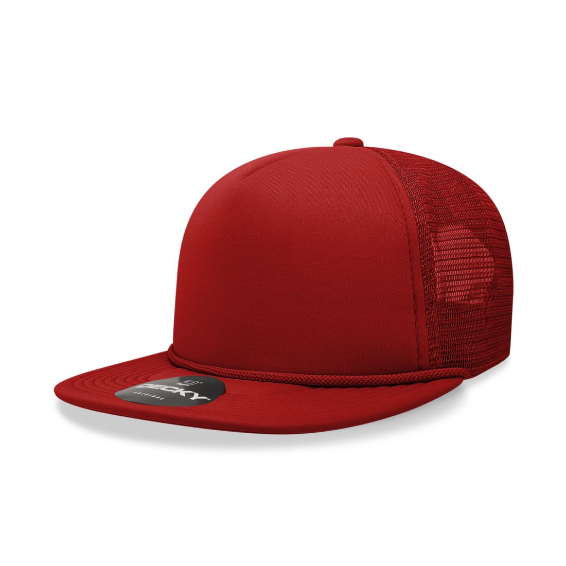 Decky 223 Solid Foam Trucker Hats High Profile 5 Panel Flat Bill Caps Blank Wholesale