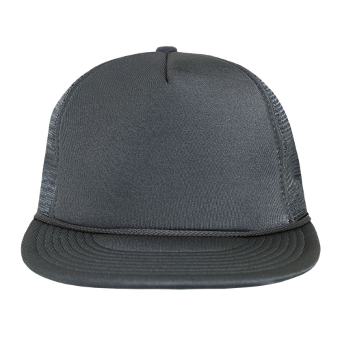 Decky 223 Solid Foam Trucker Hats High Profile 5 Panel Flat Bill Caps Blank Wholesale