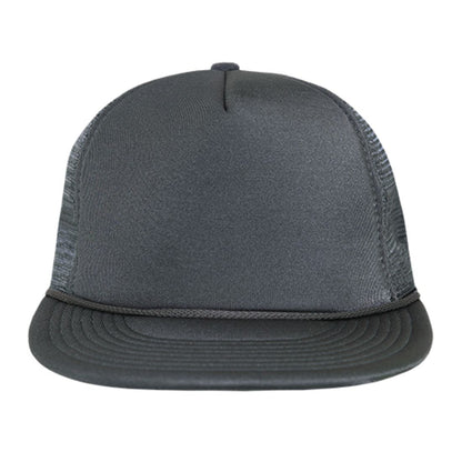 Decky 223 Solid Foam Trucker Hats High Profile 5 Panel Flat Bill Caps Blank Wholesale