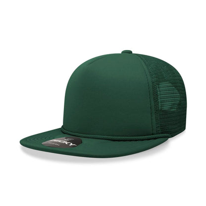 Decky 223 Solid Foam Trucker Hats High Profile 5 Panel Flat Bill Caps Blank Wholesale