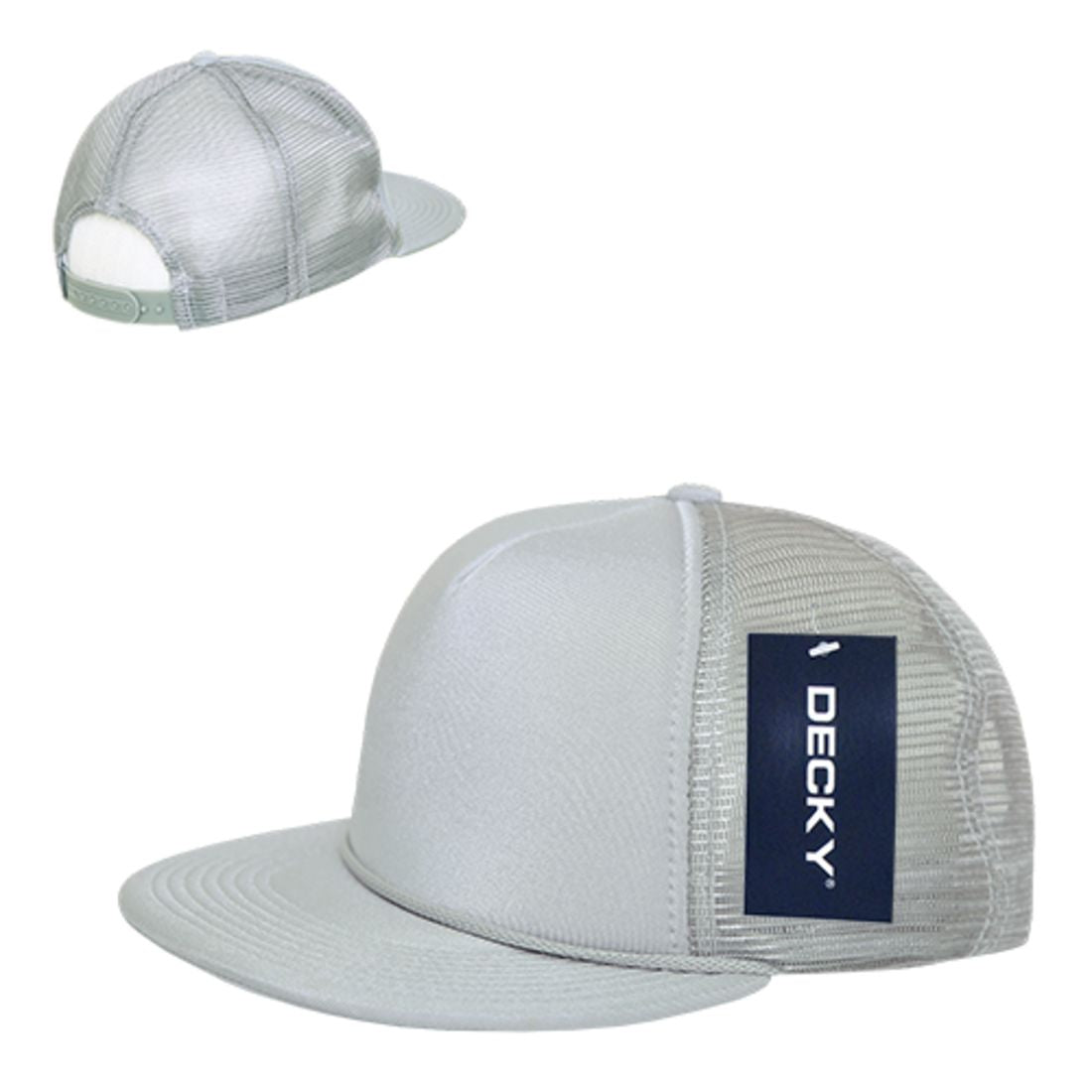 Decky 223 Solid Foam Trucker Hats High Profile 5 Panel Flat Bill Caps Blank Wholesale