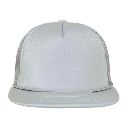 Decky 223 Solid Foam Trucker Hats High Profile 5 Panel Flat Bill Caps Blank Wholesale