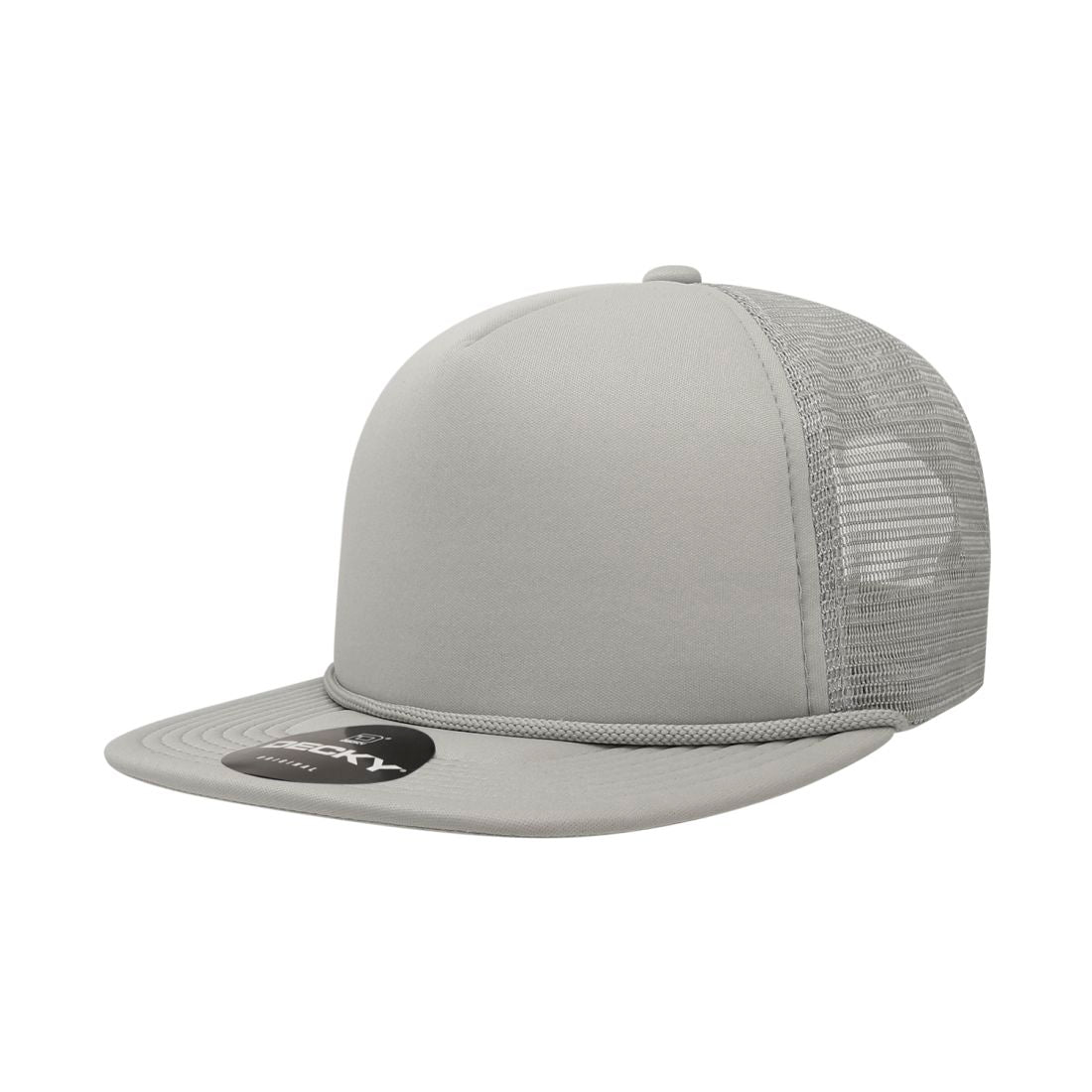 Decky 223 Solid Foam Trucker Hats High Profile 5 Panel Flat Bill Caps Blank Wholesale
