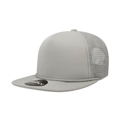Decky 223 Solid Foam Trucker Hats High Profile 5 Panel Flat Bill Caps Blank Wholesale