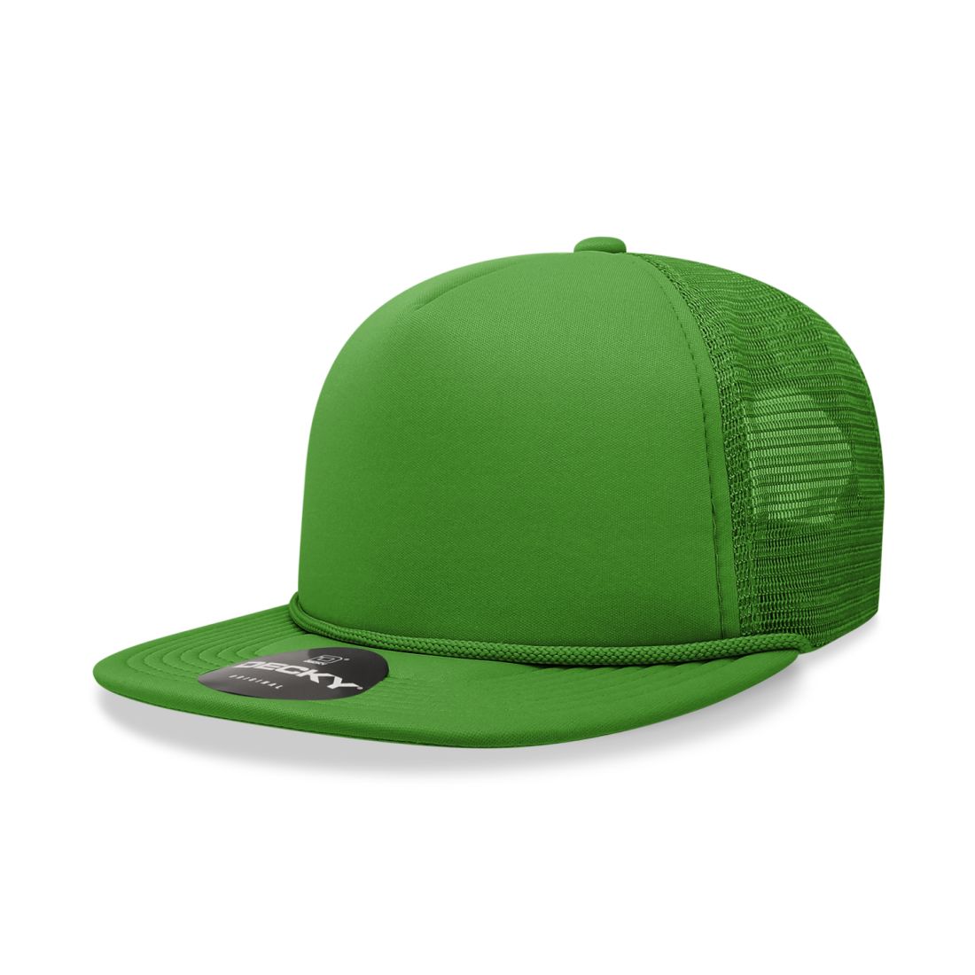 Decky 223 Solid Foam Trucker Hats High Profile 5 Panel Flat Bill Caps Blank Wholesale
