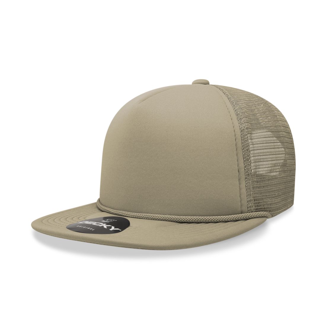 Decky 223 Solid Foam Trucker Hats High Profile 5 Panel Flat Bill Caps Blank Wholesale