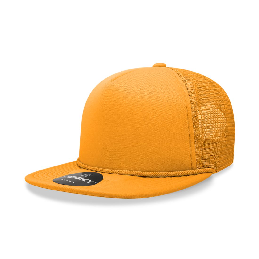 Decky 223 Solid Foam Trucker Hats High Profile 5 Panel Flat Bill Caps Blank Wholesale