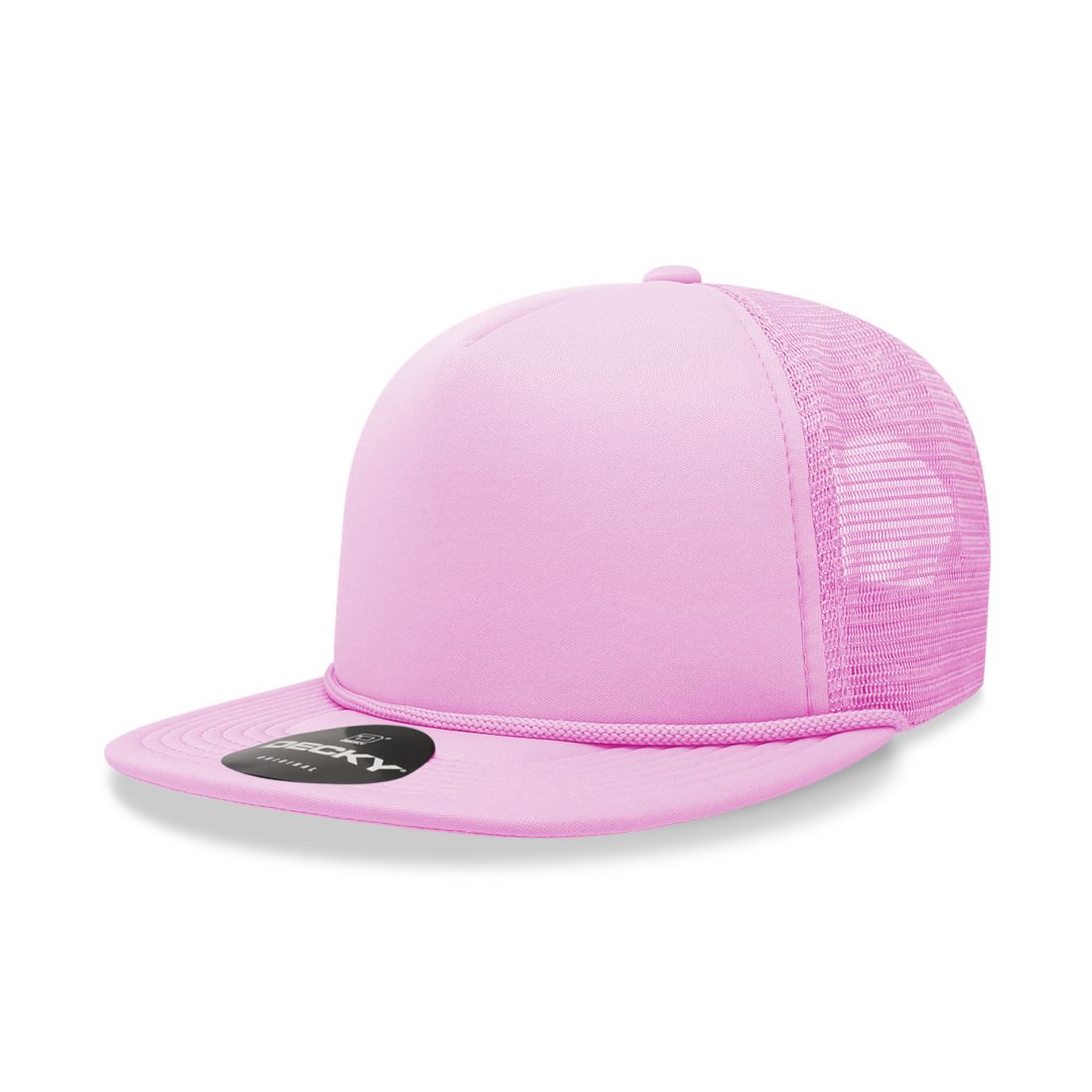 Decky 223 Solid Foam Trucker Hats High Profile 5 Panel Flat Bill Caps Blank Wholesale