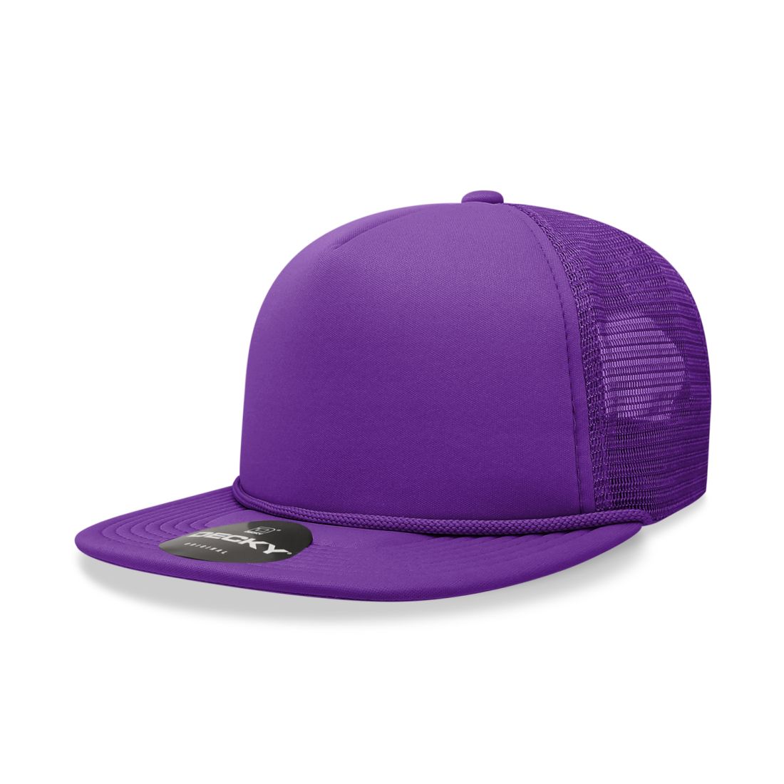 Decky 223 Solid Foam Trucker Hats High Profile 5 Panel Flat Bill Caps Blank Wholesale