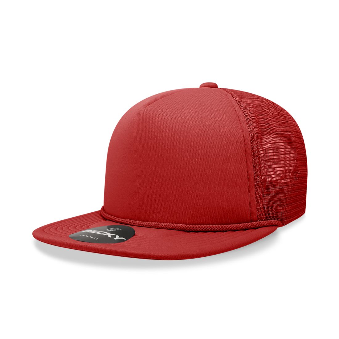 Decky 223 Solid Foam Trucker Hats High Profile 5 Panel Flat Bill Caps Blank Wholesale