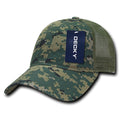 Decky 225 Camo Trucker Hats Low Profile 6 Panel Curved Bill Baseball Caps Wholesale