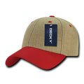 Decky 230 Jute Low Crown Hats 6 Panel Dad Baseball Caps Structured Wholesale