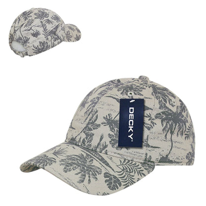 Decky 245 Tropical Polo Caps Low Profile Relaxed Curved Bill Dad Hats Wholesale