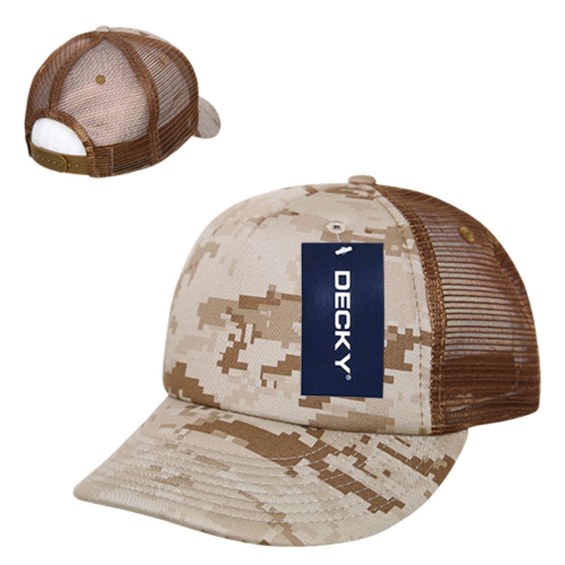 Decky 253 Camouflage Foam Mesh Trucker Hats High Crown 5 Panel Snapback Caps Wholesale