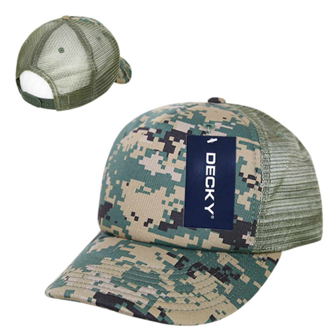 Decky 253 Camouflage Foam Mesh Trucker Hats High Crown 5 Panel Snapback Caps Wholesale