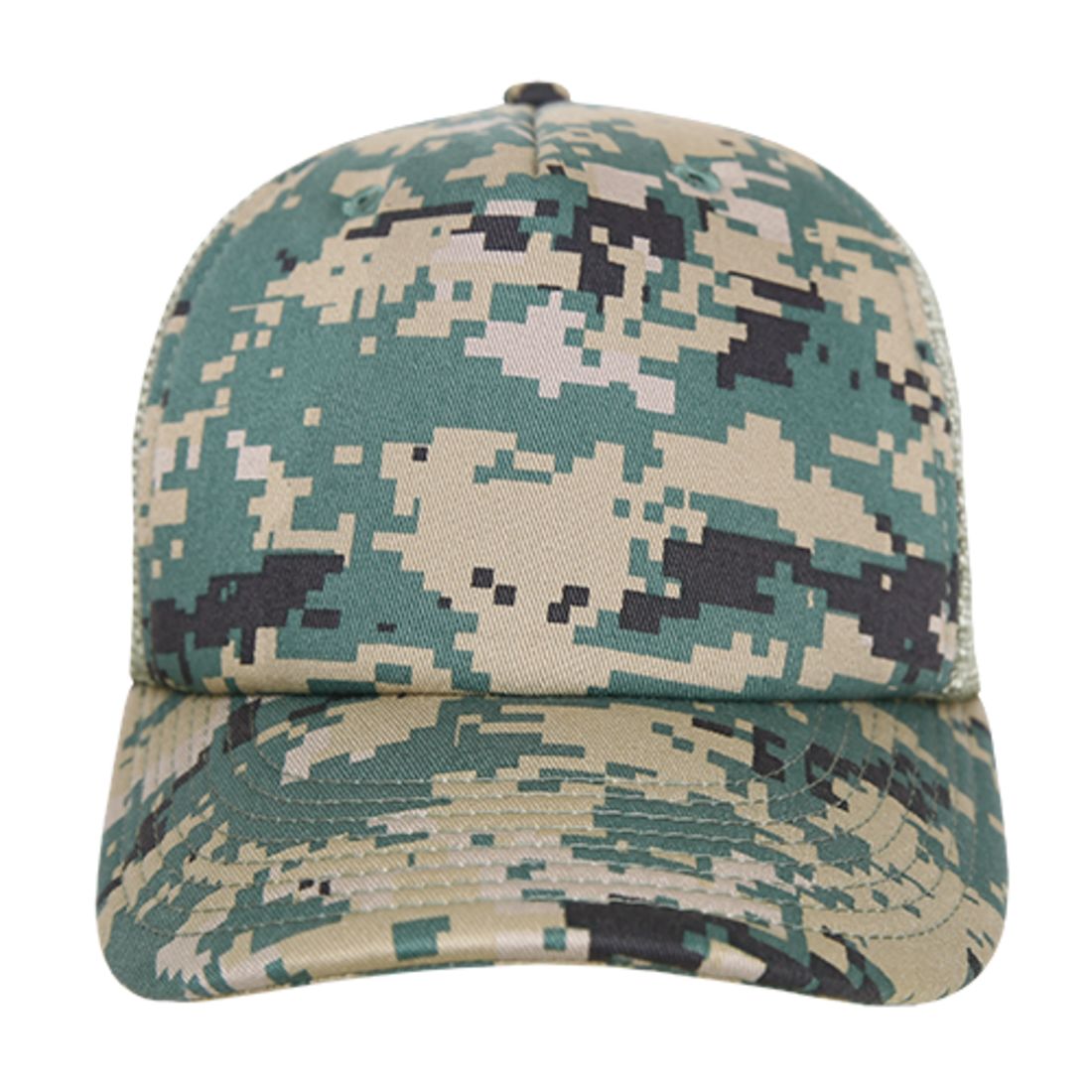 Decky 253 Camouflage Foam Mesh Trucker Hats High Crown 5 Panel Snapback Caps Wholesale