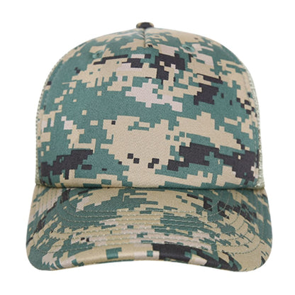 Decky 253 Camouflage Foam Mesh Trucker Hats High Crown 5 Panel Snapback Caps Wholesale