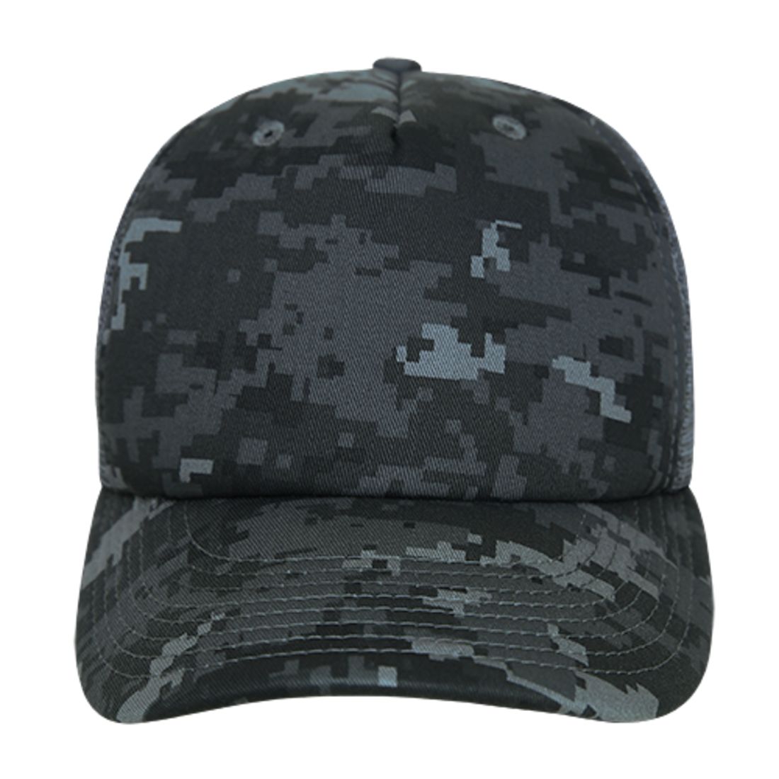 Decky 253 Camouflage Foam Mesh Trucker Hats High Crown 5 Panel Snapback Caps Wholesale