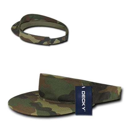 Decky 3010 Camouflage Camo Visor Golf Hats Sun Visors Curved Bill Summer Wholesale