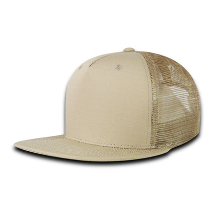 Decky 3021 Ripstop Trucker Hats High Profile 5 Panel Flat Bill Snapback Caps Wholesale