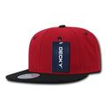 Decky 351 Two Tone High Profile Snapback Hats 6 Panel Flat Bill Baseball Caps