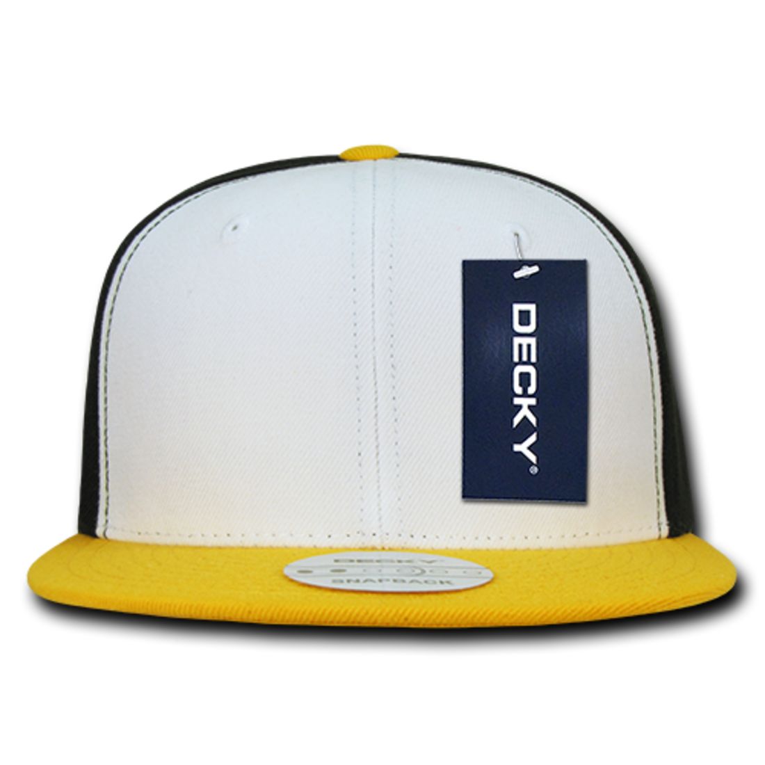 Decky 355 Three Tone Snapback Hats 6 Panel Flat Bill Baseball Caps Structured Wholesale