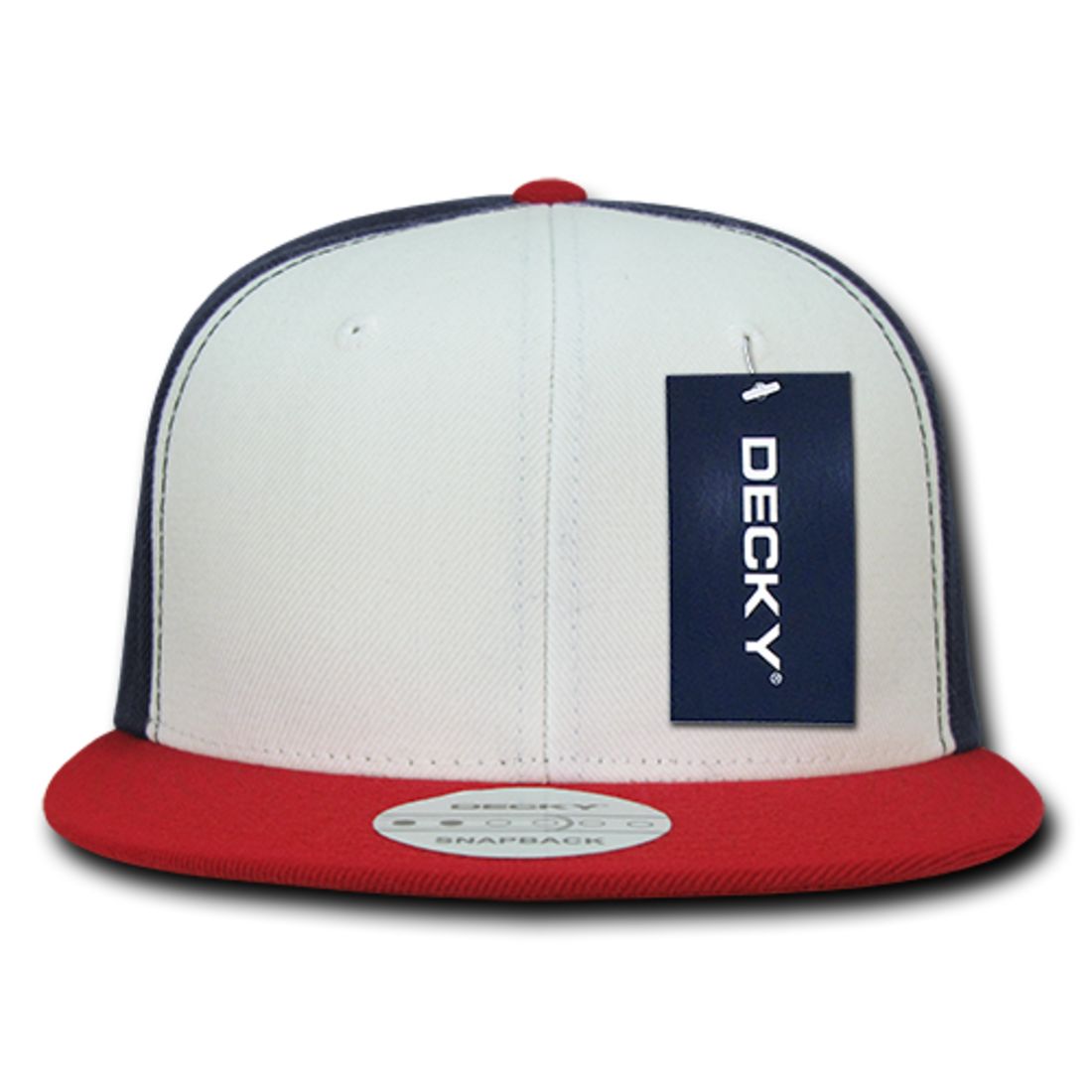 Decky 355 Three Tone Snapback Hats 6 Panel Flat Bill Baseball Caps Structured Wholesale
