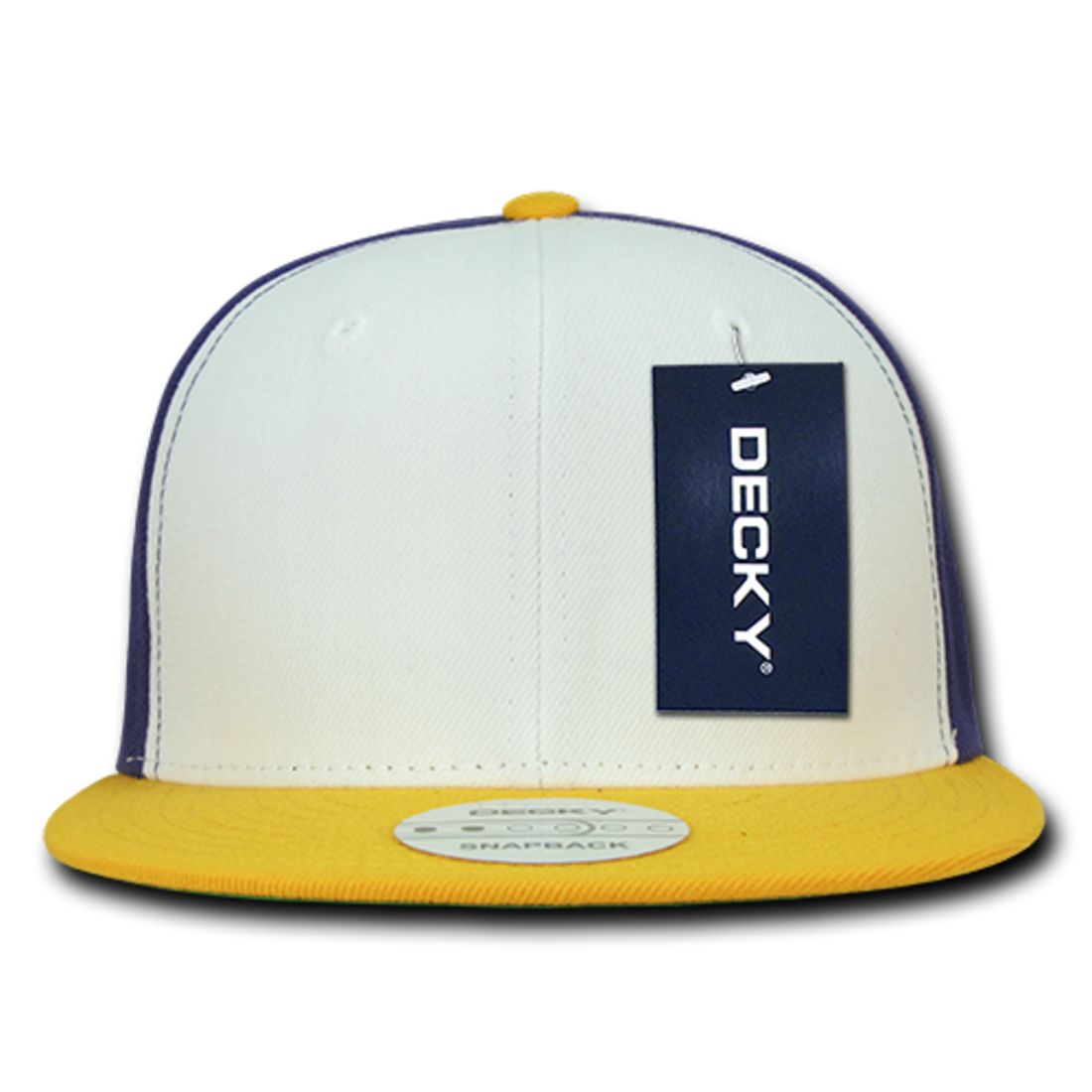 Decky 355 Three Tone Snapback Hats 6 Panel Flat Bill Baseball Caps Structured Wholesale