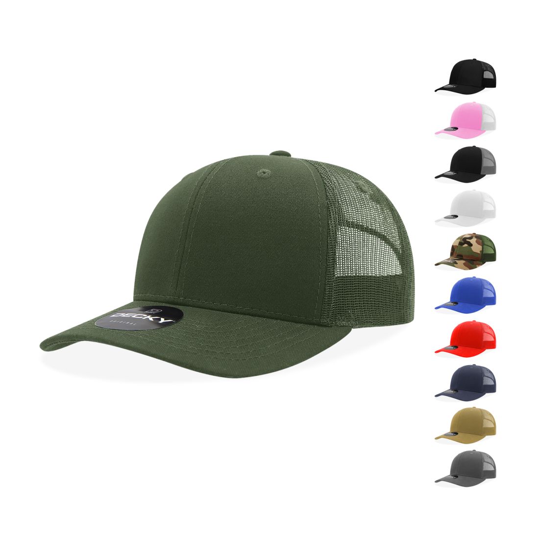 Decky 5019 Youth Kids Trucker Hats Mid Profile Structured 6 Panel Caps