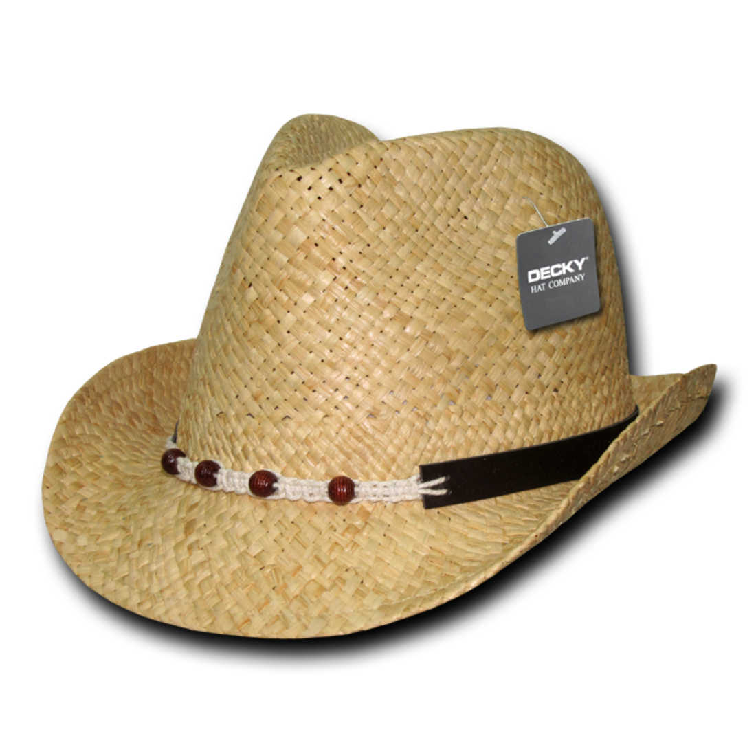 Decky 537 Raffia Straw Woven Fedora Hats Panama Sun Caps Braided Rope Bead Wholesale