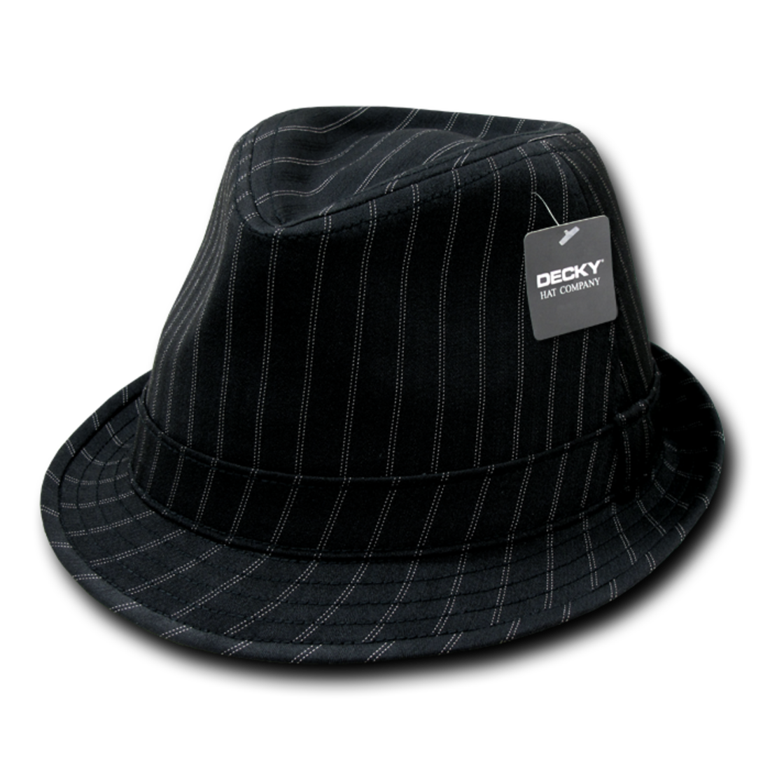 Decky 554 Double Pin Stripe Fedora Hats Black White Stripes Caps Men Women Wholesale