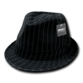 Decky 554 Double Pin Stripe Fedora Hats Black White Stripes Caps Men Women Wholesale