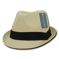Decky 558 Lunada Bay Paper Mesh Straw Fedora Hats with Hatband Caps Wholesale