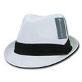 Decky 558 Lunada Bay Paper Mesh Straw Fedora Hats with Hatband Caps Wholesale