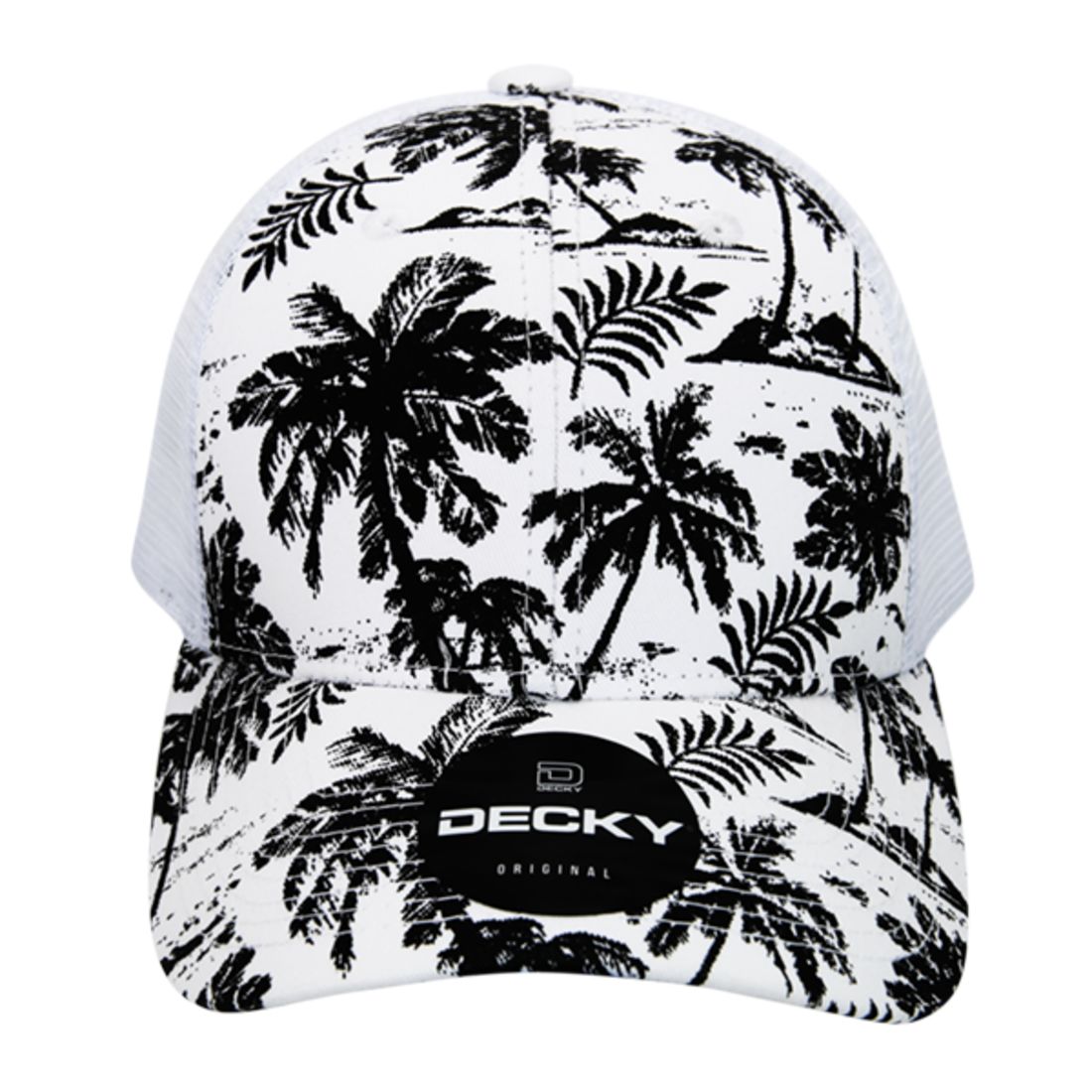 Decky 6000 Tropical Hawaiian Trucker Hats Low Profile 6 Panel Curved Bill Caps Wholesale