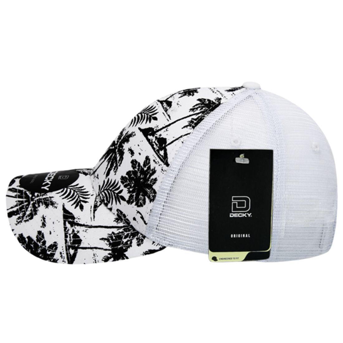 Decky 6000 Tropical Hawaiian Trucker Hats Low Profile 6 Panel Curved Bill Caps Wholesale