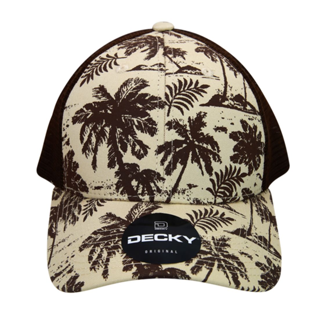 Decky 6000 Tropical Hawaiian Trucker Hats Low Profile 6 Panel Curved Bill Caps Wholesale