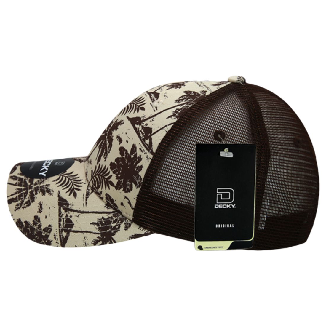Decky 6000 Tropical Hawaiian Trucker Hats Low Profile 6 Panel Curved Bill Caps Wholesale