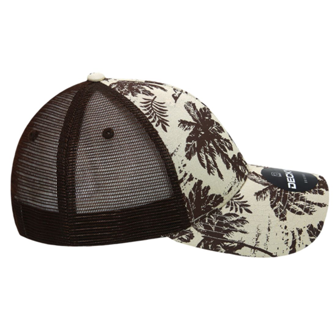 Decky 6000 Tropical Hawaiian Trucker Hats Low Profile 6 Panel Curved Bill Caps Wholesale