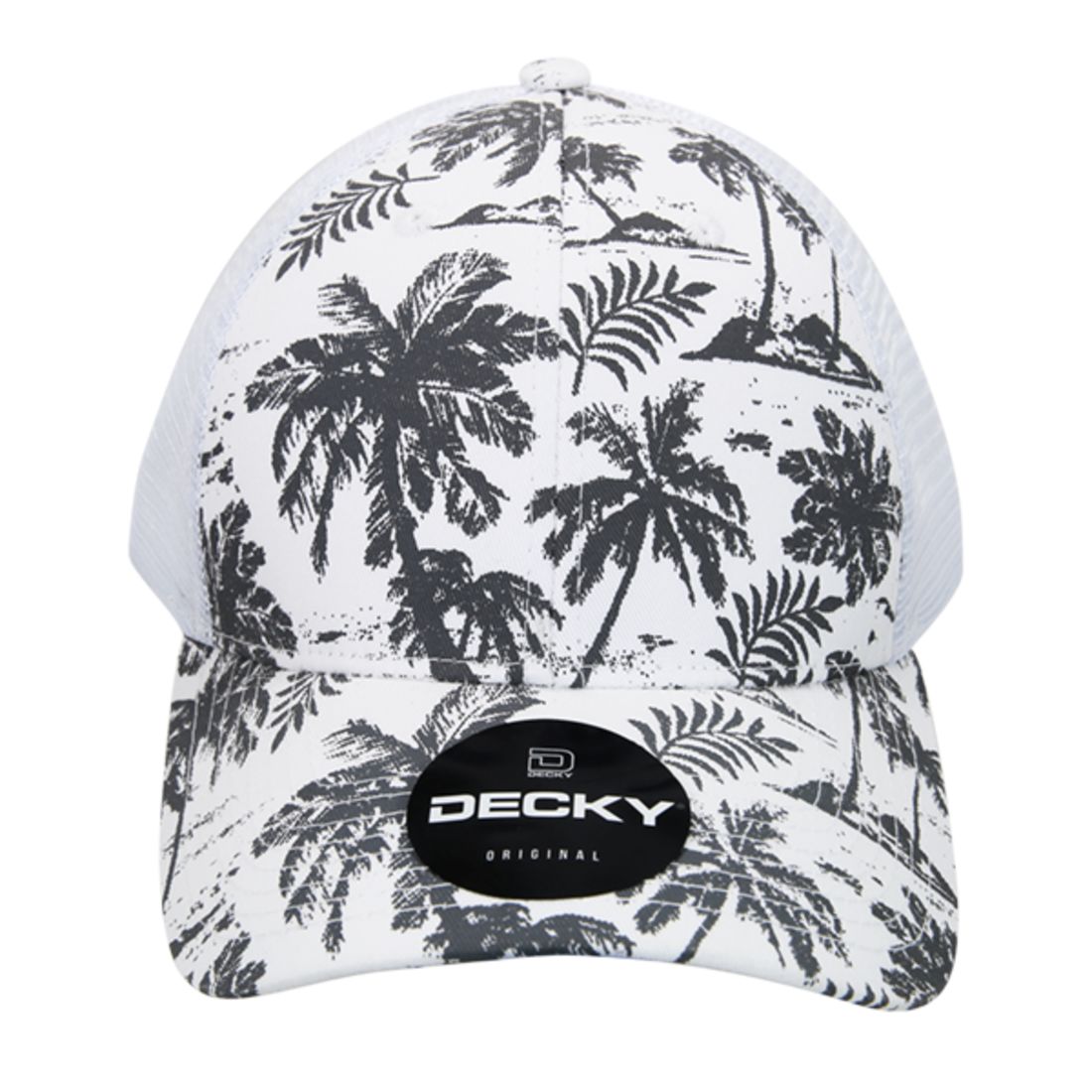 Decky 6000 Tropical Hawaiian Trucker Hats Low Profile 6 Panel Curved Bill Caps Wholesale