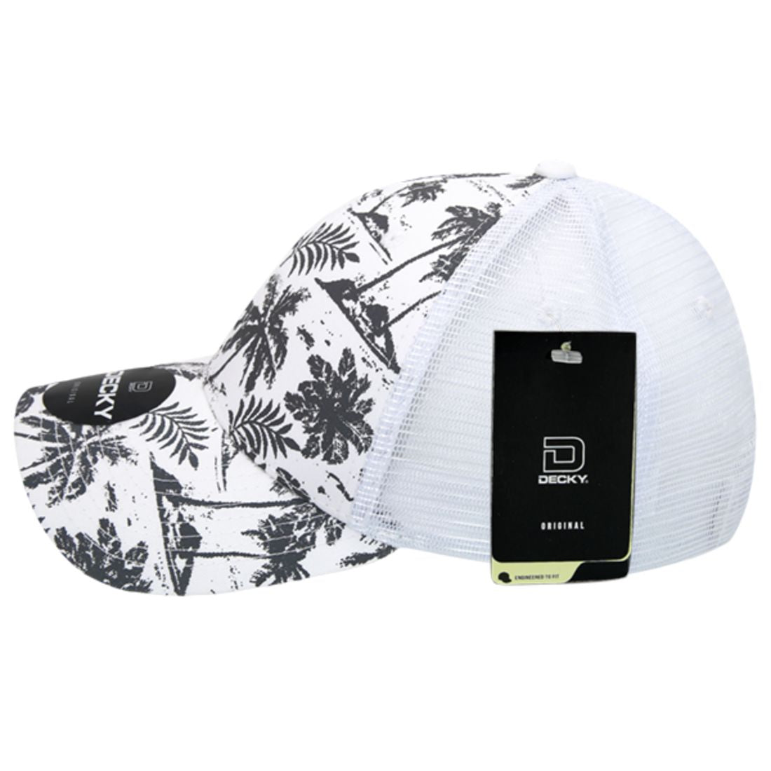 Decky 6000 Tropical Hawaiian Trucker Hats Low Profile 6 Panel Curved Bill Caps Wholesale