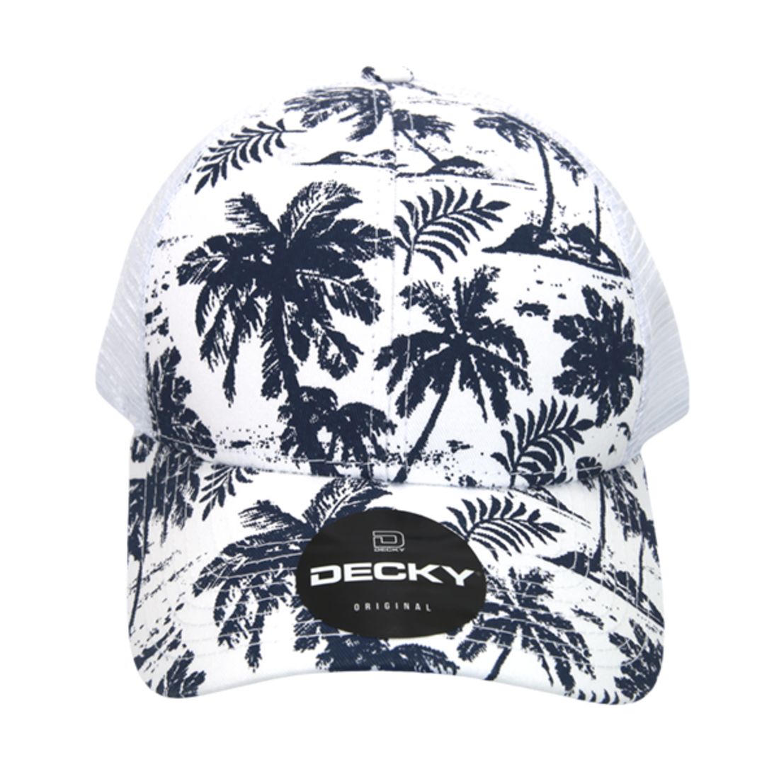 Decky 6000 Tropical Hawaiian Trucker Hats Low Profile 6 Panel Curved Bill Caps Wholesale