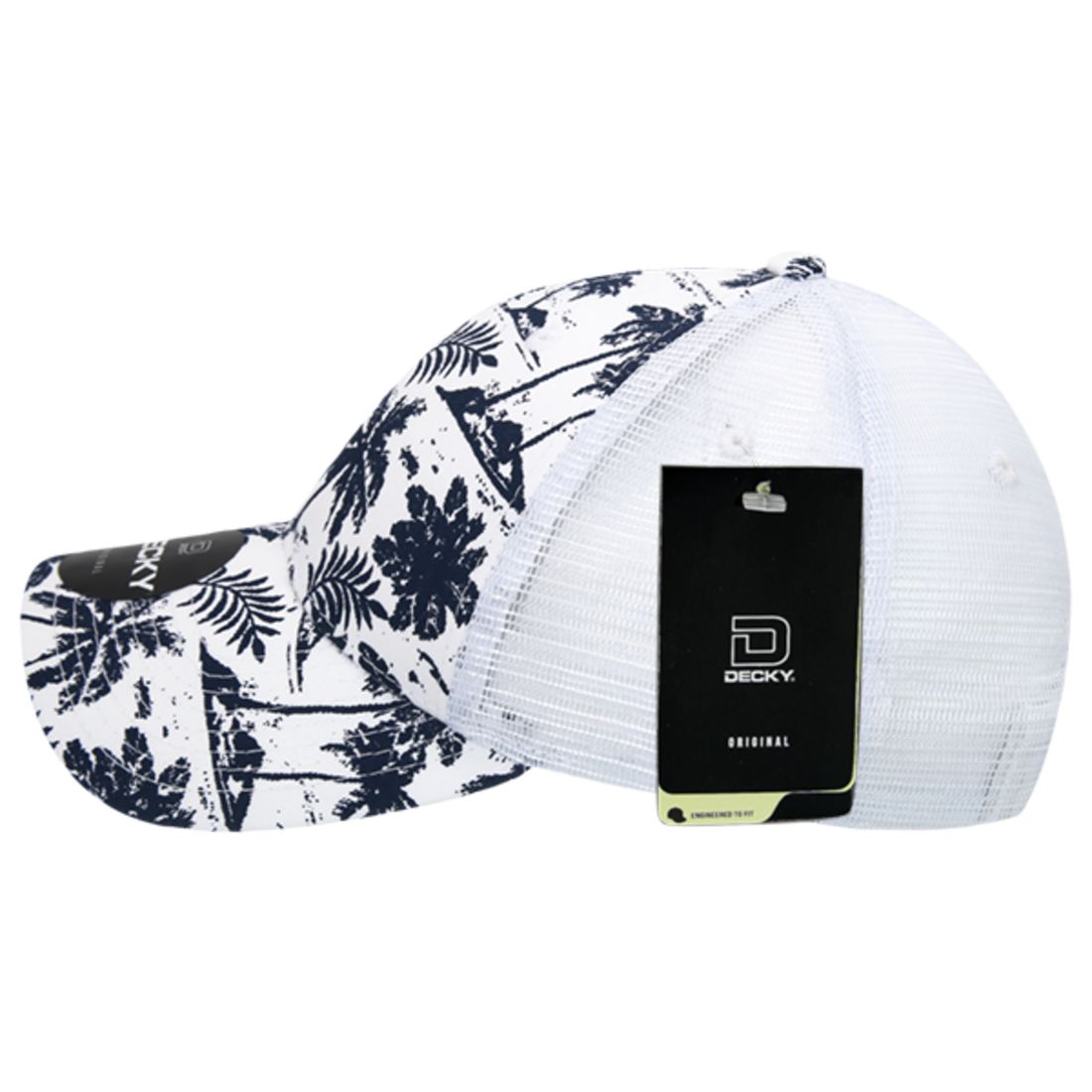 Decky 6000 Tropical Hawaiian Trucker Hats Low Profile 6 Panel Curved Bill Caps Wholesale
